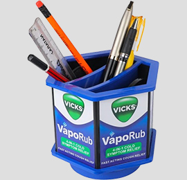 Revolving Hexagonal Pen Stand With Coaster Set