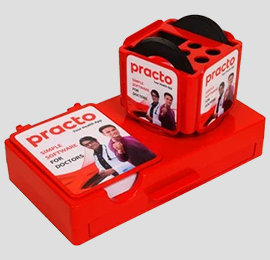 Desk Organiser With Revolving Pen Stand, Coaster, Calender, Chit Pad And Drawer